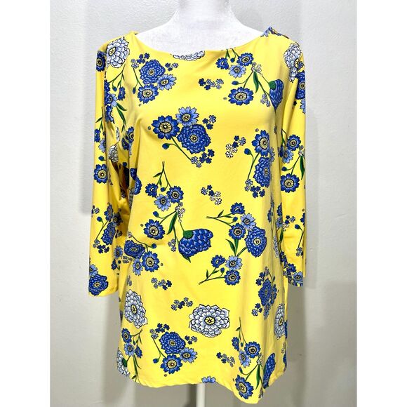 Charter Club Tops - Charter club top floral blouse cathalina cloth yellow and blue colorful women' L